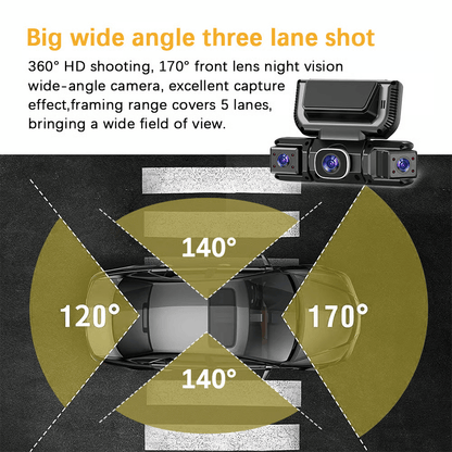 Dailyardtool® 360° Car DVR WiFi 4Channels Dash Cam Video Recorder