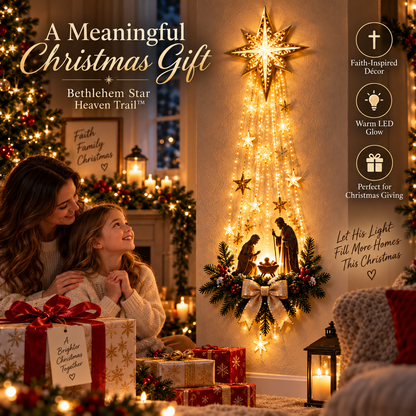 ✨Last Day 40% OFF✨✝️ Bethlehem Star of Faith™ – Lighted Nativity Wall Decor