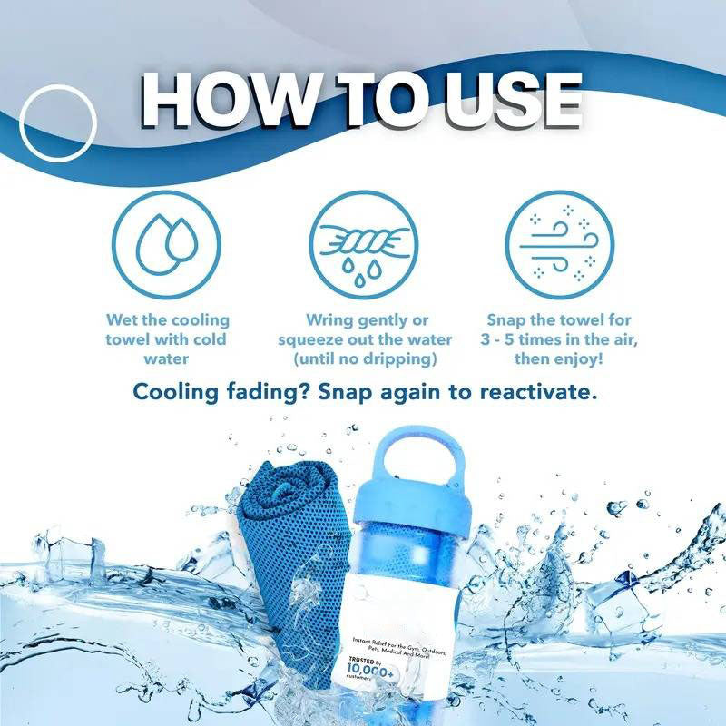 ❄️ Instant Cooling Towel – Quick Dry Sports Towel for Gym, Travel & Outdoor Activities