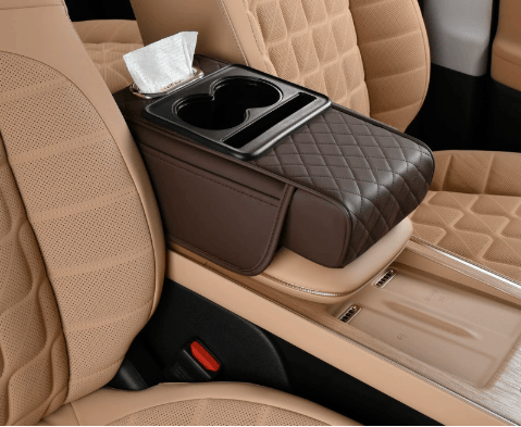 🔥 Multifunctional PU Leather Car Armrest Box Mat