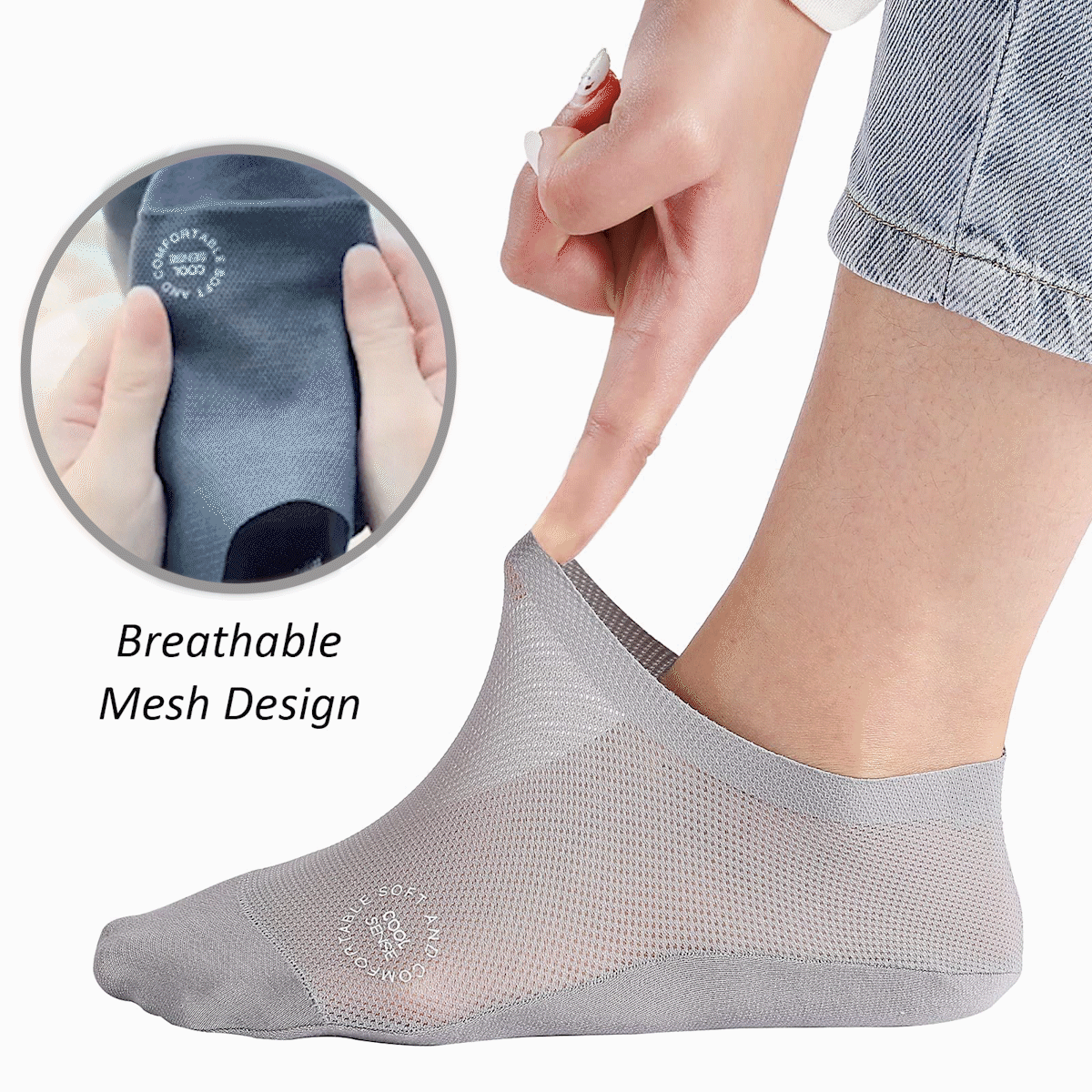 🧦3-Pair Invisible Grip Socks Pack 🧦Breathable | Low-Cut | Anti-Slip | Sweat-Absorbing