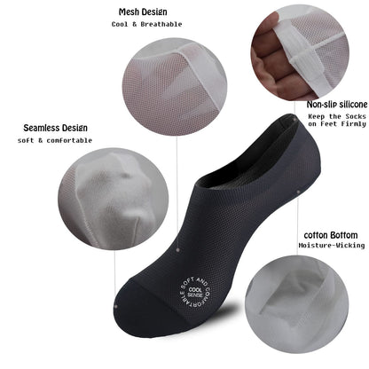 🧦3-Pair Invisible Grip Socks Pack 🧦Breathable | Low-Cut | Anti-Slip | Sweat-Absorbing