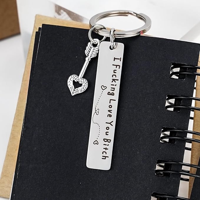 💕 Best Friend Stainless Steel Keychain " I Fxxking Love You Bxxch "