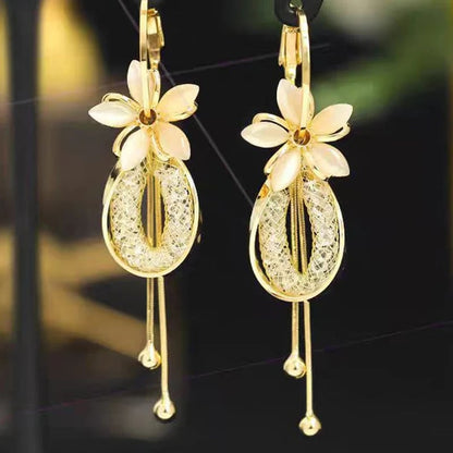 ✨🌸Elegant Flower Tassel Dangle Earrings