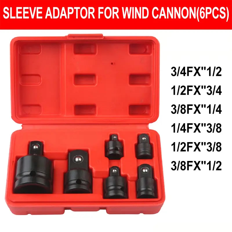 Dailyardtool® 6-Piece Impact Socket Adapter Set | Cr-V Steel SAE Adapter Conversion Kit