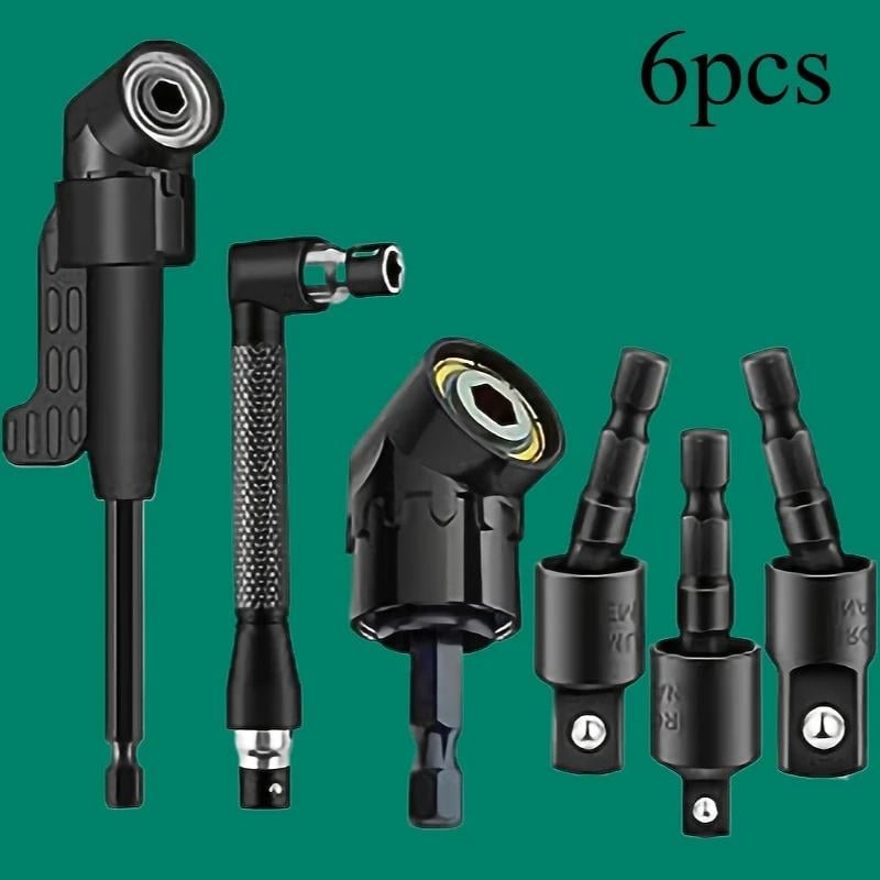 Dailyardtool® 6pcs Right-Angle Drill Bit Accessory Set - Easy to Install & Wide Compatibility