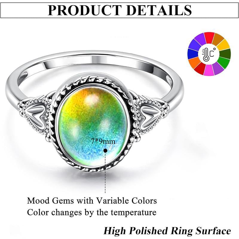 🎁Exquisite Color Change Mood Rings Moonstone for Women