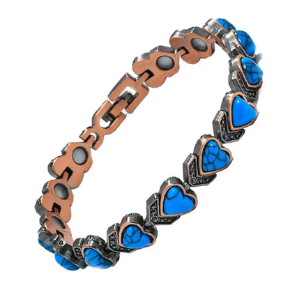 Retro Antique Copper Magnetic Gemstone Bracelet