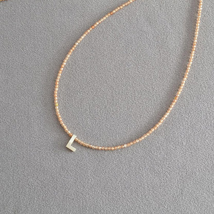 📢📢40% OFF !! ⏰Romantic Initial Beaded Choker Necklace