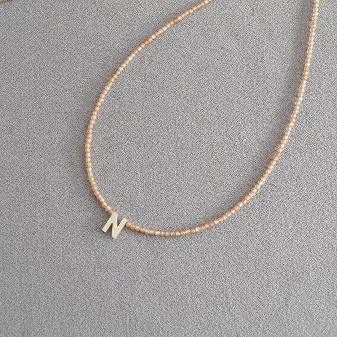 📢📢40% OFF !! ⏰Romantic Initial Beaded Choker Necklace