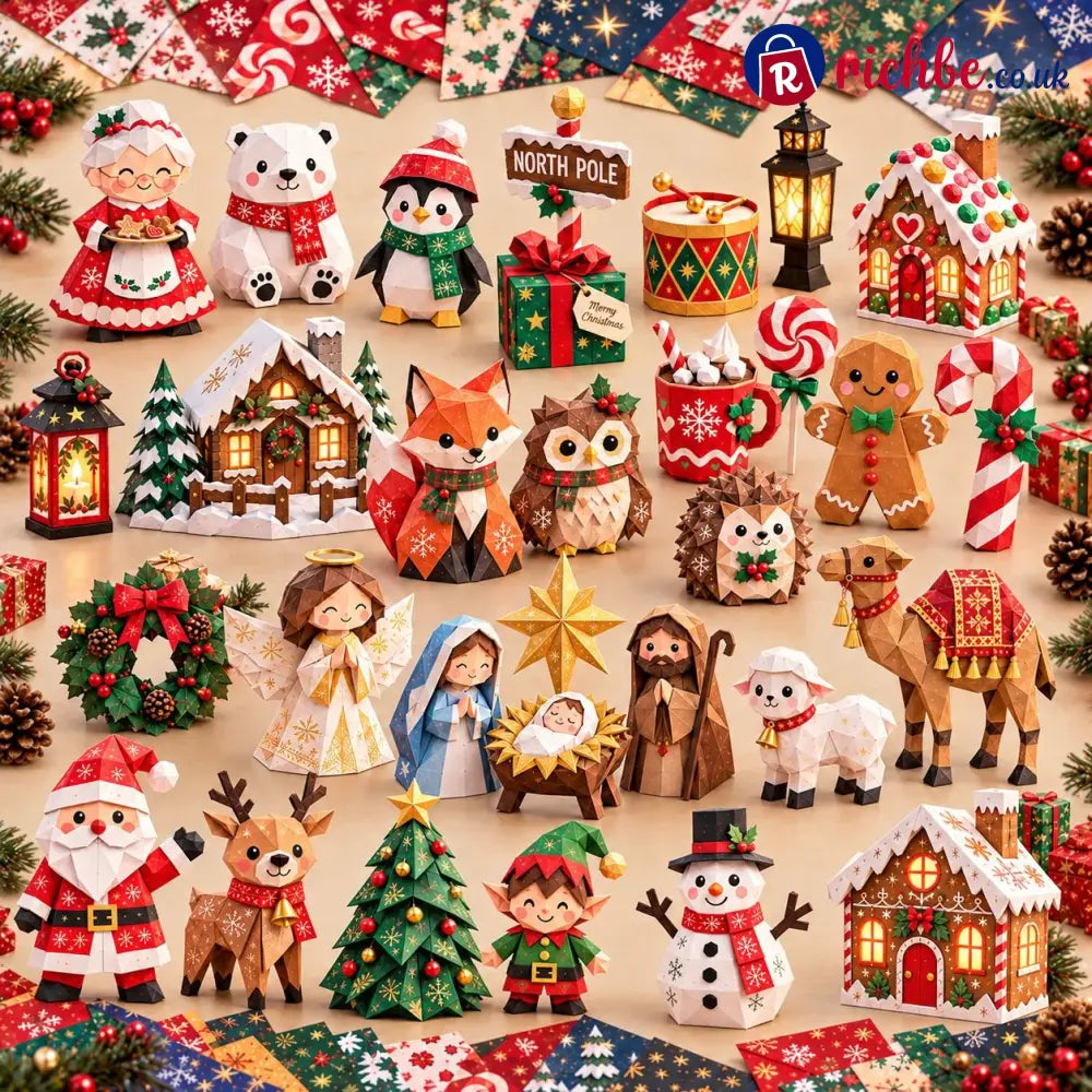 🧘Relaxing & Beginner-Friendly- 3D DIY Paper Christmas(💕Step-by-Step Guide Included) - All Collections