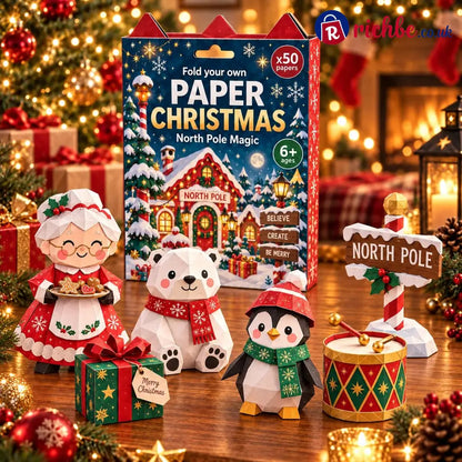 🧘Relaxing & Beginner-Friendly- 3D DIY Paper Christmas(💕Step-by-Step Guide Included) - ❄️North Pole Magic - All