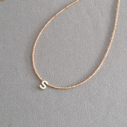 📢📢40% OFF !! ⏰Romantic Initial Beaded Choker Necklace