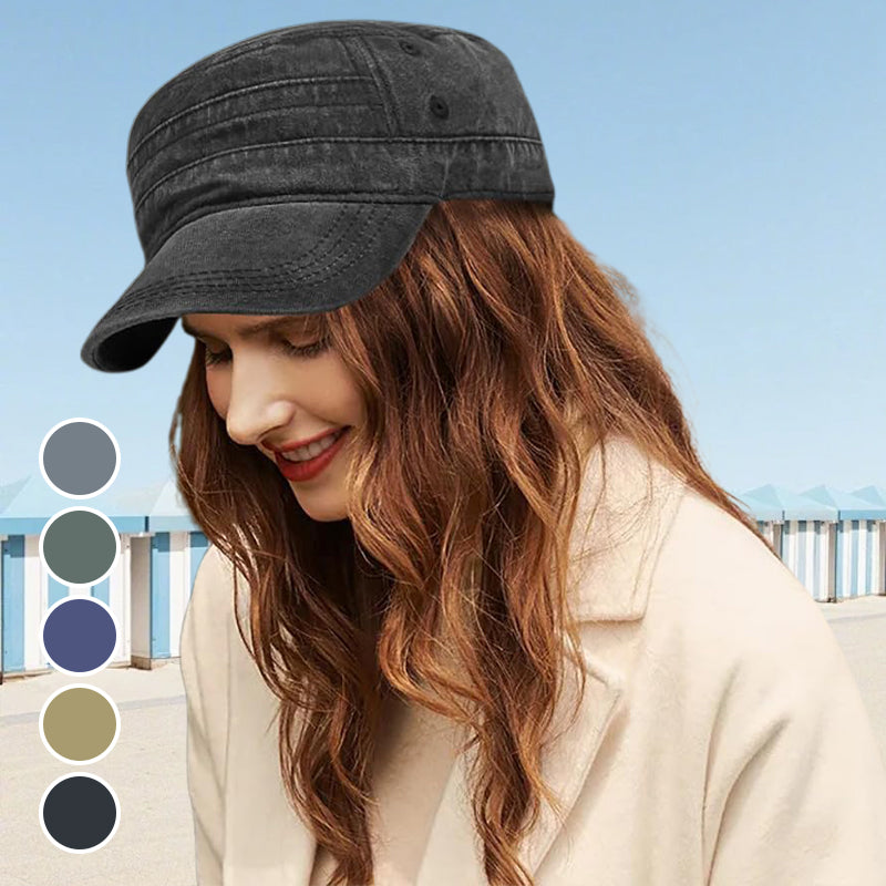 📢📢30% OFF⏰ Flat-Top Duckbill Cap – Fashionable, Breathable, Distressed