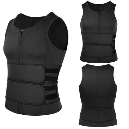 Men's Shapewear Sauna Vest Waist Trainer Double Belt🔥