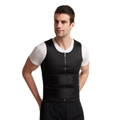Men's Shapewear Sauna Vest Waist Trainer Double Belt🔥