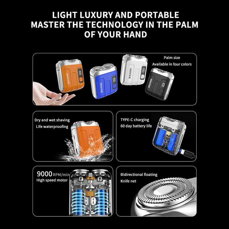 ⚡ LIMITED-TIME 30% OFF! 💥 Portable Mini Men's Electric Shaver – AI Beard Sensing, Magnetic Head, Fast Charge ✨