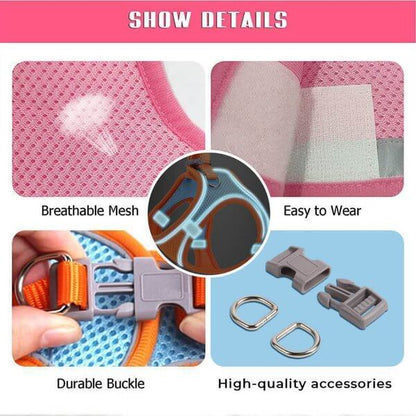 🐕 One Piece Pet Vest Leash – Adjustable & breathable mesh