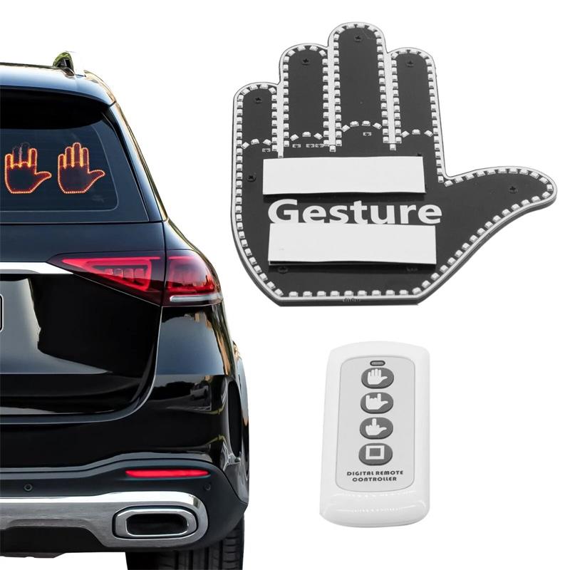 ✋48% OFF NOW! Car Hand Gesture LED Light with Remote Control, Funny Rear Window Finger Signal Light, Novelty Car Decor Lamp for Rear Windshield