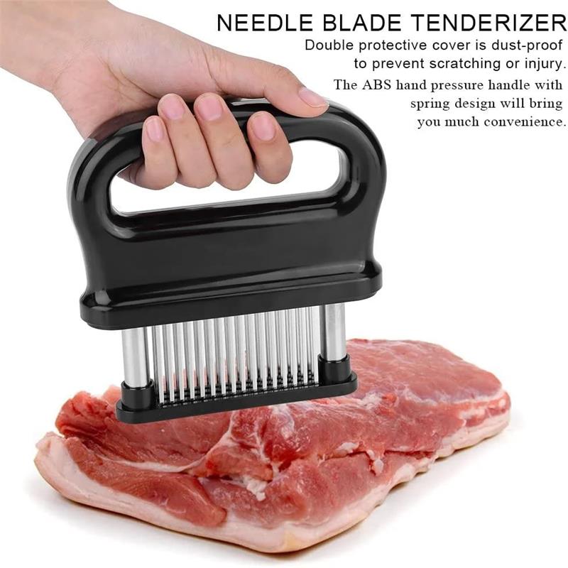 🎉 Meat Tenderizer with 48 Stainless Steel Blades – Tenderize in Seconds, Dishwasher-Safe