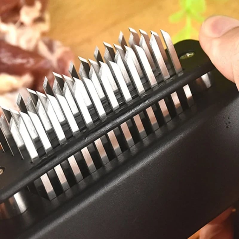 🎉 Meat Tenderizer with 48 Stainless Steel Blades – Tenderize in Seconds, Dishwasher-Safe
