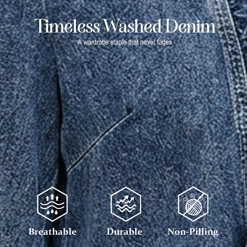 🧥 LIMITED-TIME 49% OFF! ✨ Women's Denim Jacket – Open-Front, Ruffle Trim, Lightweight, Classic Wash ✨