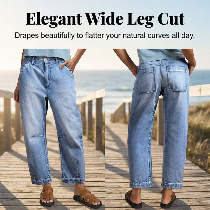 🎁2026 New Arrivals 48% OFF💥Women's High Waisted Cropped Barrel Jeans