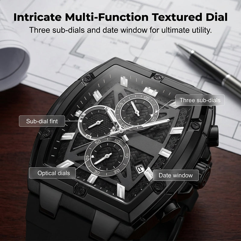 🔥Modern Barrel-Shaped Case Watch for Men
