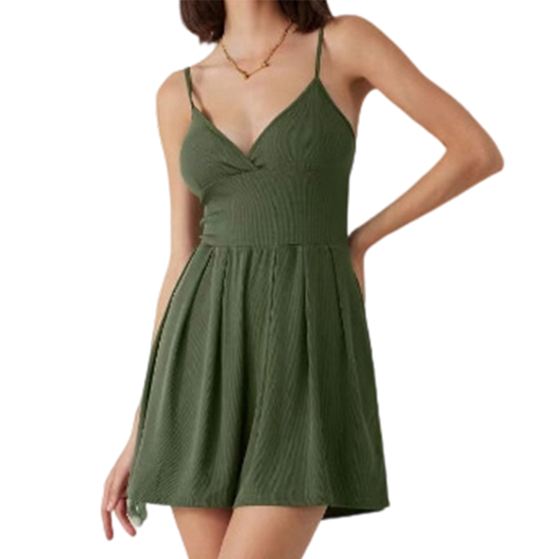 💕 Women‘s Ribbed Knit Romper – Breathable & skin-friendly