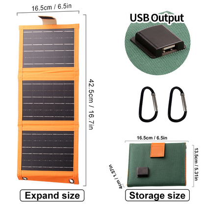 ☀️ Portable Solar Panel – Foldable, USB Charging, Weather-Resistant