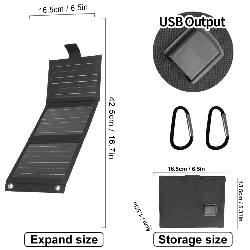 ☀️ Portable Solar Panel – Foldable, USB Charging, Weather-Resistant