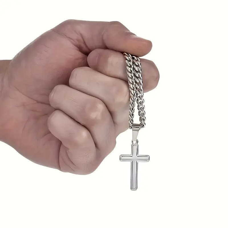 ➕Men's Stainless Steel Cross Pendant Necklace