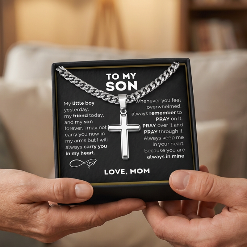➕Men's Stainless Steel Cross Pendant Necklace