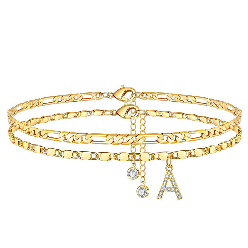 💖 Layered Gold Ankle Bracelet for Women