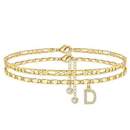 💖 Layered Gold Ankle Bracelet for Women