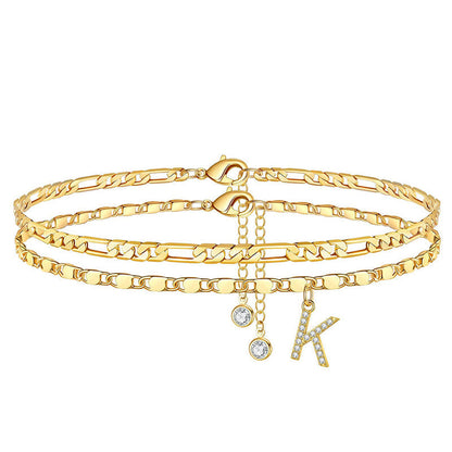 💖 Layered Gold Ankle Bracelet for Women
