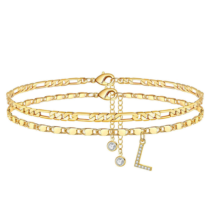 💖 Layered Gold Ankle Bracelet for Women