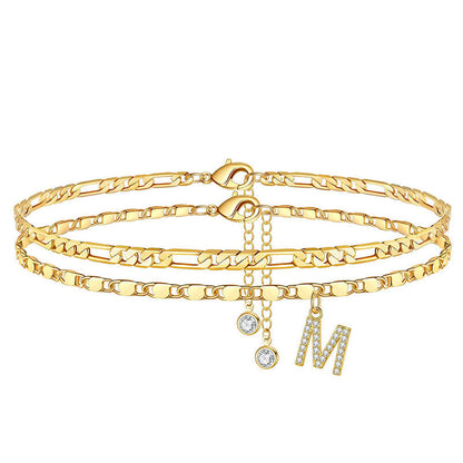 💖 Layered Gold Ankle Bracelet for Women