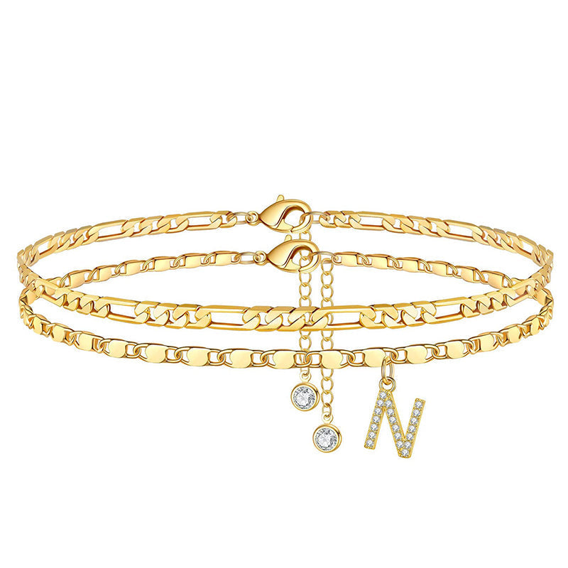 💖 Layered Gold Ankle Bracelet for Women