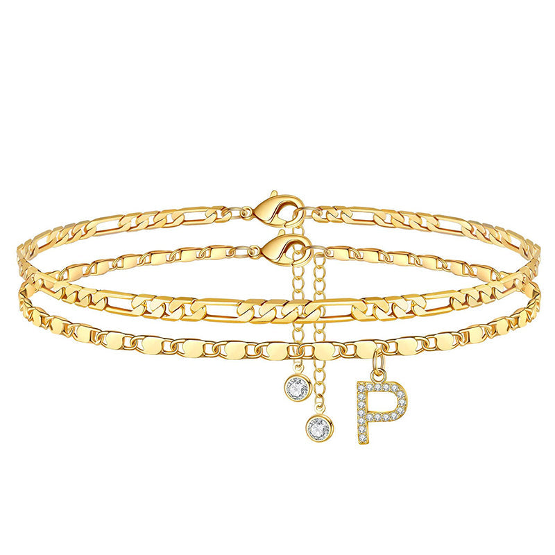 💖 Layered Gold Ankle Bracelet for Women