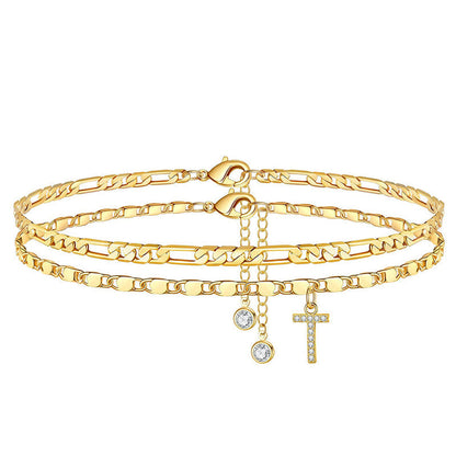 💖 Layered Gold Ankle Bracelet for Women
