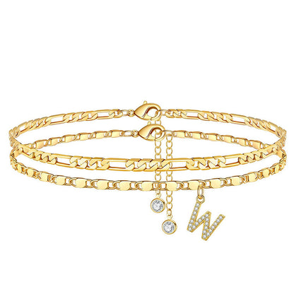 💖 Layered Gold Ankle Bracelet for Women