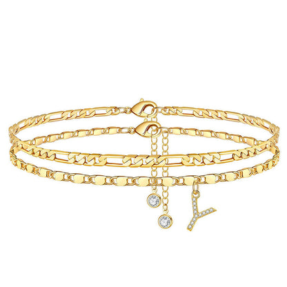 💖 Layered Gold Ankle Bracelet for Women