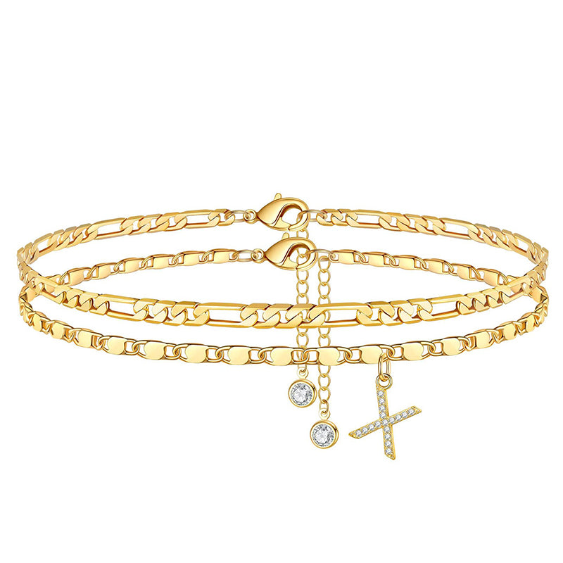 💖 Layered Gold Ankle Bracelet for Women