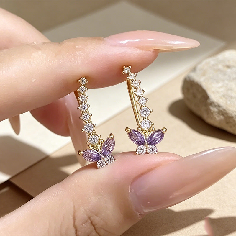 💕Sparkling Butterfly Crawler Earrings