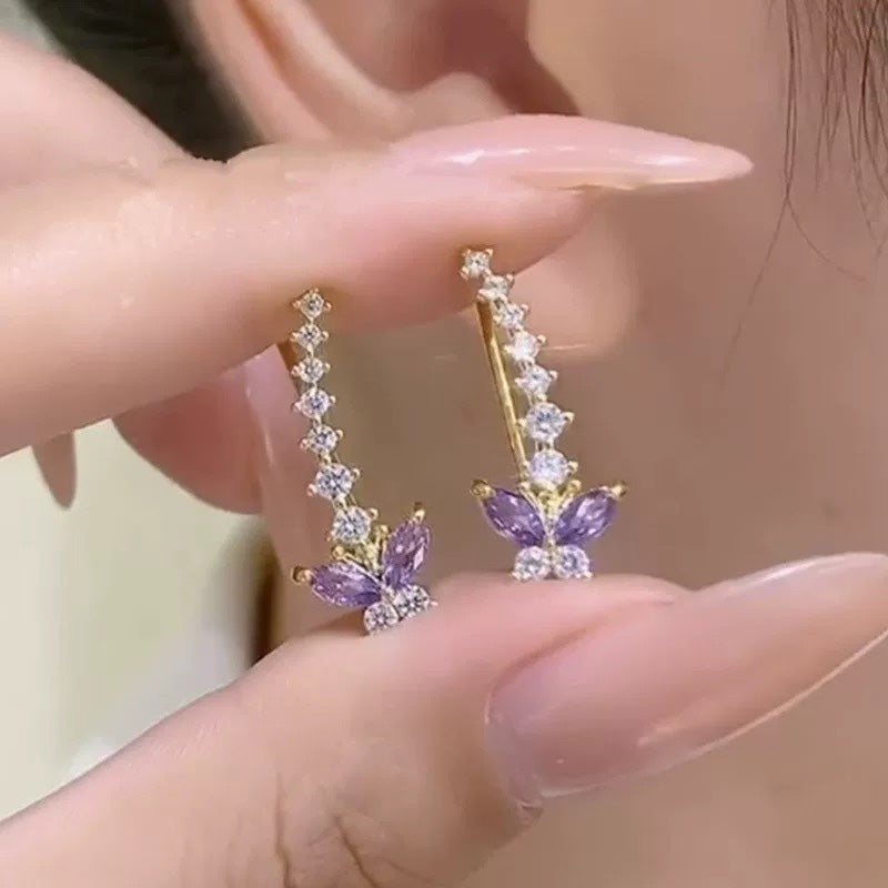 💕Sparkling Butterfly Crawler Earrings
