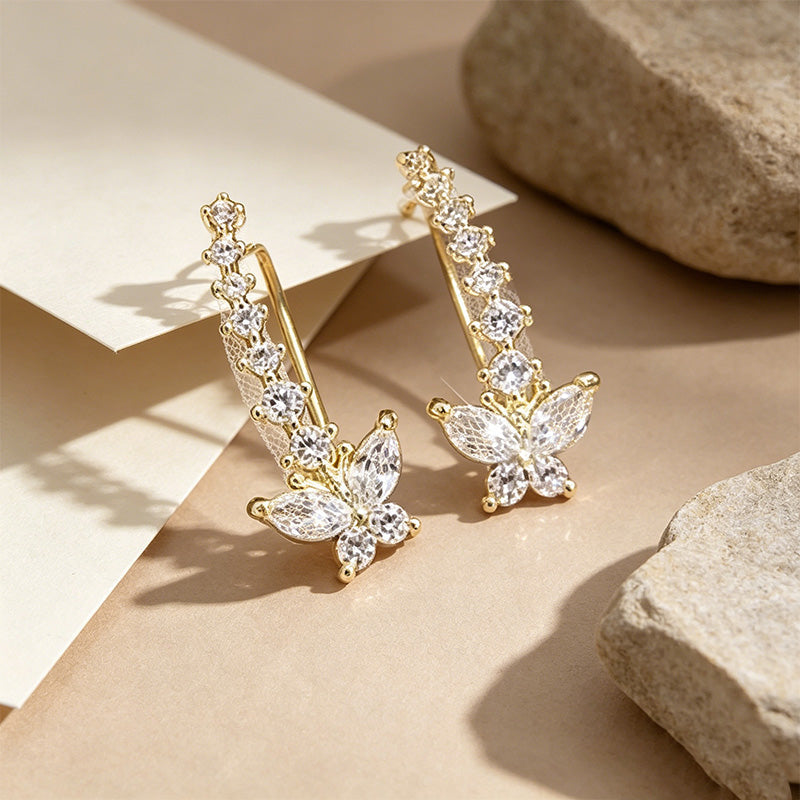 💕Sparkling Butterfly Crawler Earrings