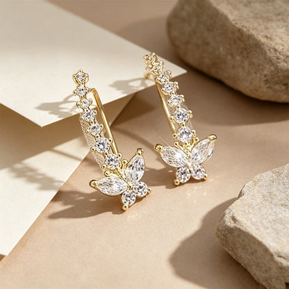 💕Sparkling Butterfly Crawler Earrings