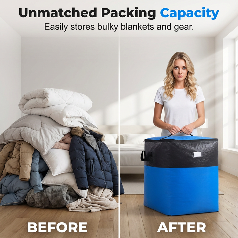🔥Collapsible Storage & Moving Bag – Heavy‑duty PE, water‑resistant