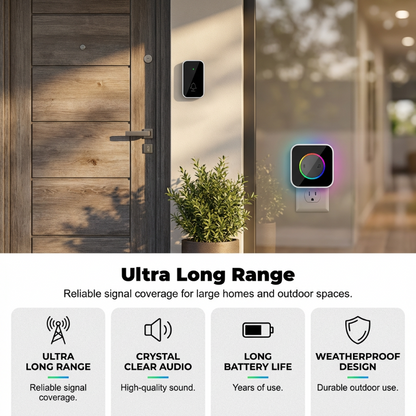 📢Wireless Doorbell with 7-Color LED Light